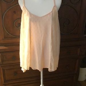 Torrid peach polka dot and lace tank